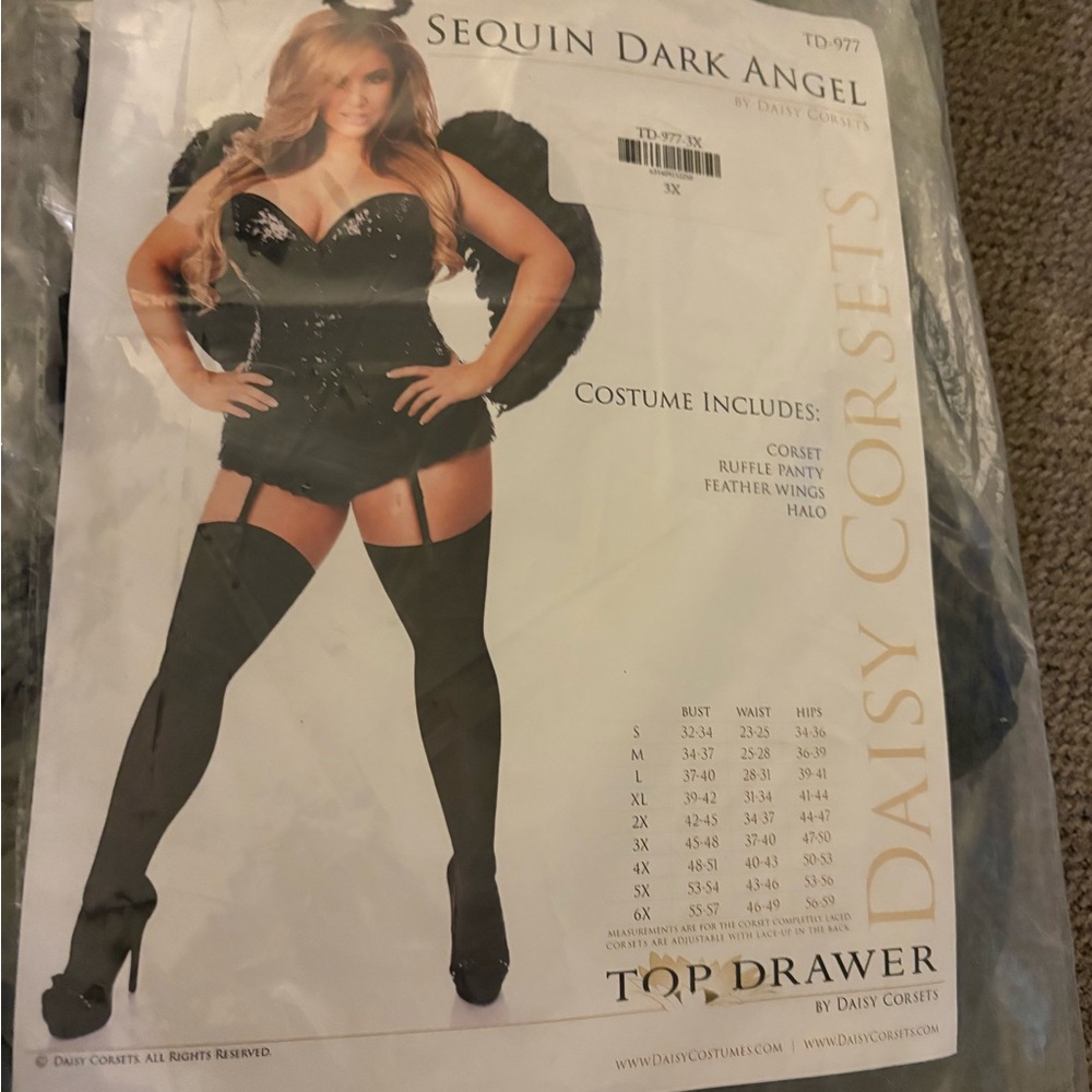 Daisy Corsets Black Sequin Angel Outfit